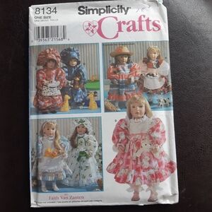 🌟3 FOR $30🌟 Simplicity Crafts 18" Doll Dress Vintage 90s Sewing Pattern 8134